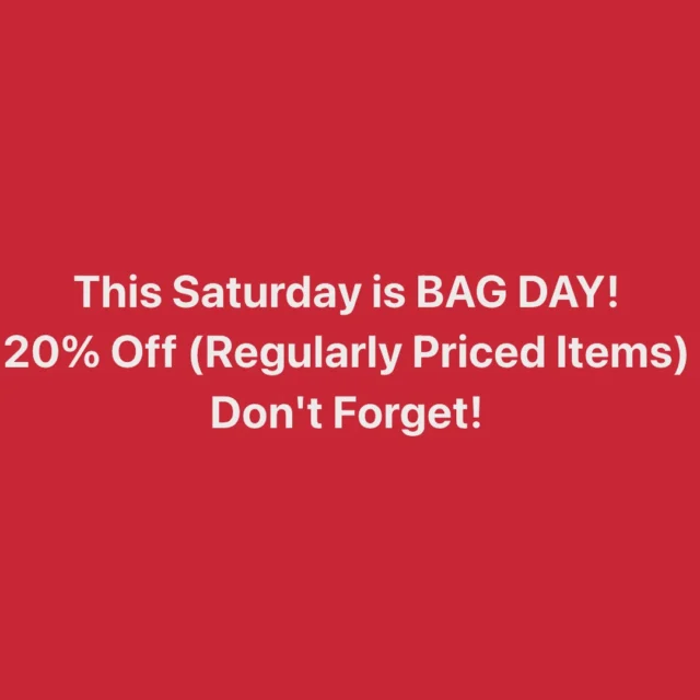 This Saturday is BAG DAY! 20% Off (Regularly Priced Items) Don't Forget! #shoplocal #shopgranby #shopgrandcounty #shopsmallbusiness #smallbusiness #tinasfabricnook #fabricnook #sale #bagday #saturday