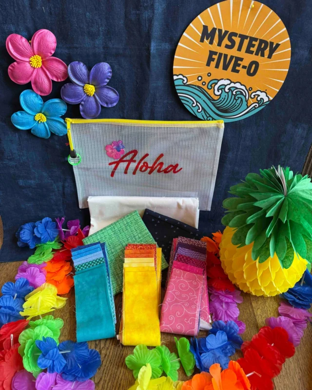 🌈 Bright colors. Bold prints. Big mystery. 🌺
.
Say "Aloha" to your next quilting obsession!
.
Heads up, quilt detectives! Our Aloha Mystery kits are ready to sizzle—just look at those colors! 🔎✨
.
Our Mystery Five-0 Aloha Quilt Kit is packed with vibrant, pre-cut fabrics that are perfect for summer sewing fun. Whether you're a beginner or a seasoned quilter, this twist-filled quilting adventure is designed to spark your creativity.
.
🧵 Includes coordinated quilt fabrics in rainbow colors
✂️ Custom-selected for our exclusive Mystery Five-0 series
📦 Perfect for fans of mystery quilt kits and fabric bundles
📅 Fabric reveal begins July 1 — don't miss out!
💡 Turn on post notifications to be the first to know about the big launch!
.
#MysteryQuilt #MysteryFive0 #AlohaQuiltKit #QuiltKitLove #QuiltingFun #RainbowFabric #PrecutFabricBundle #FabricNook #TinasFabricNook #SummerSewing #QuiltAlong